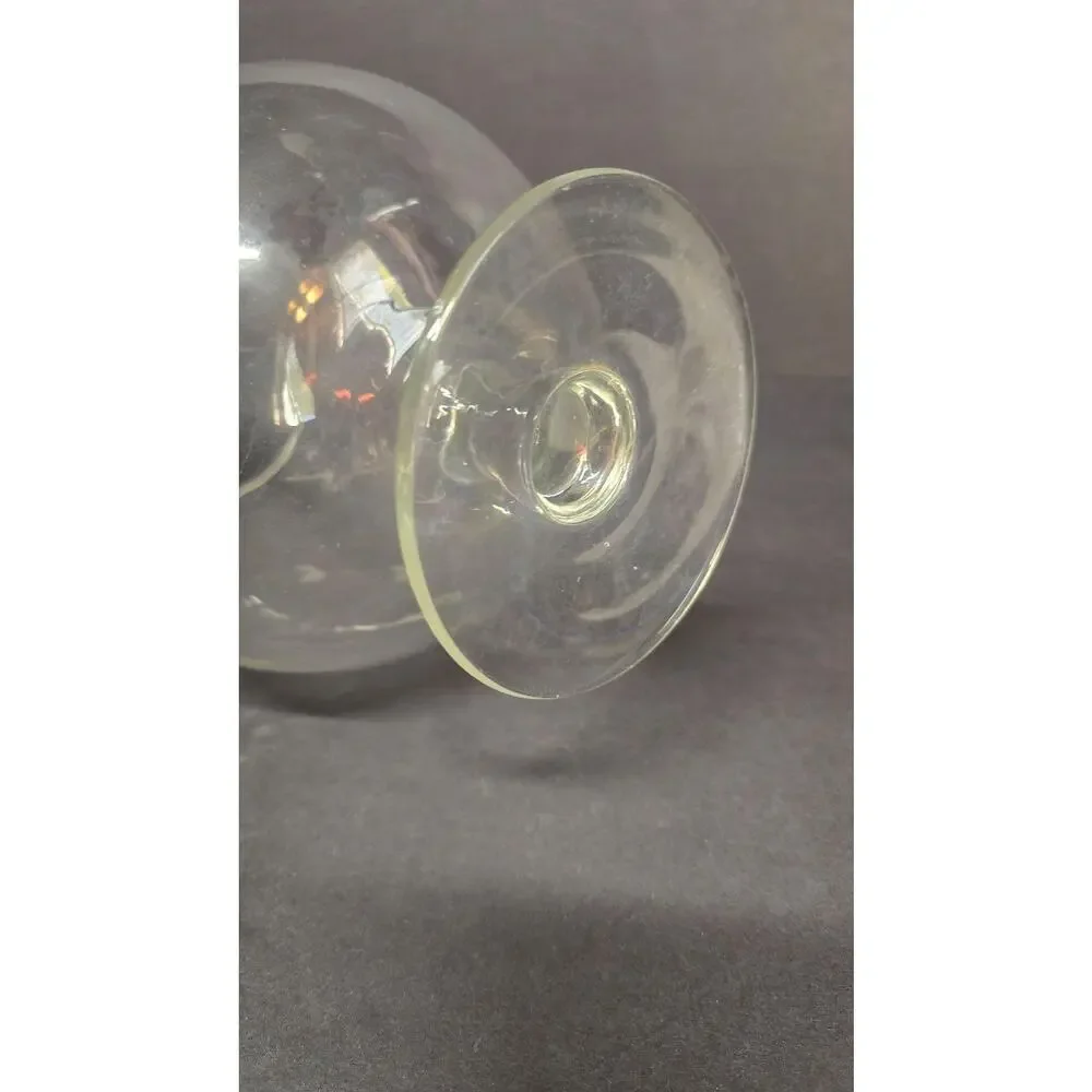 Vintage Princess House Large Snifter Glass Etched Leaf Vine Pattern Decorative